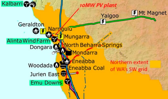 Standort des Solarparks Greenough River