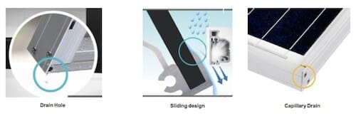 Diseño de drenaje de agua de paneles solares LG