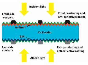 Bifacial solar cells schematic
