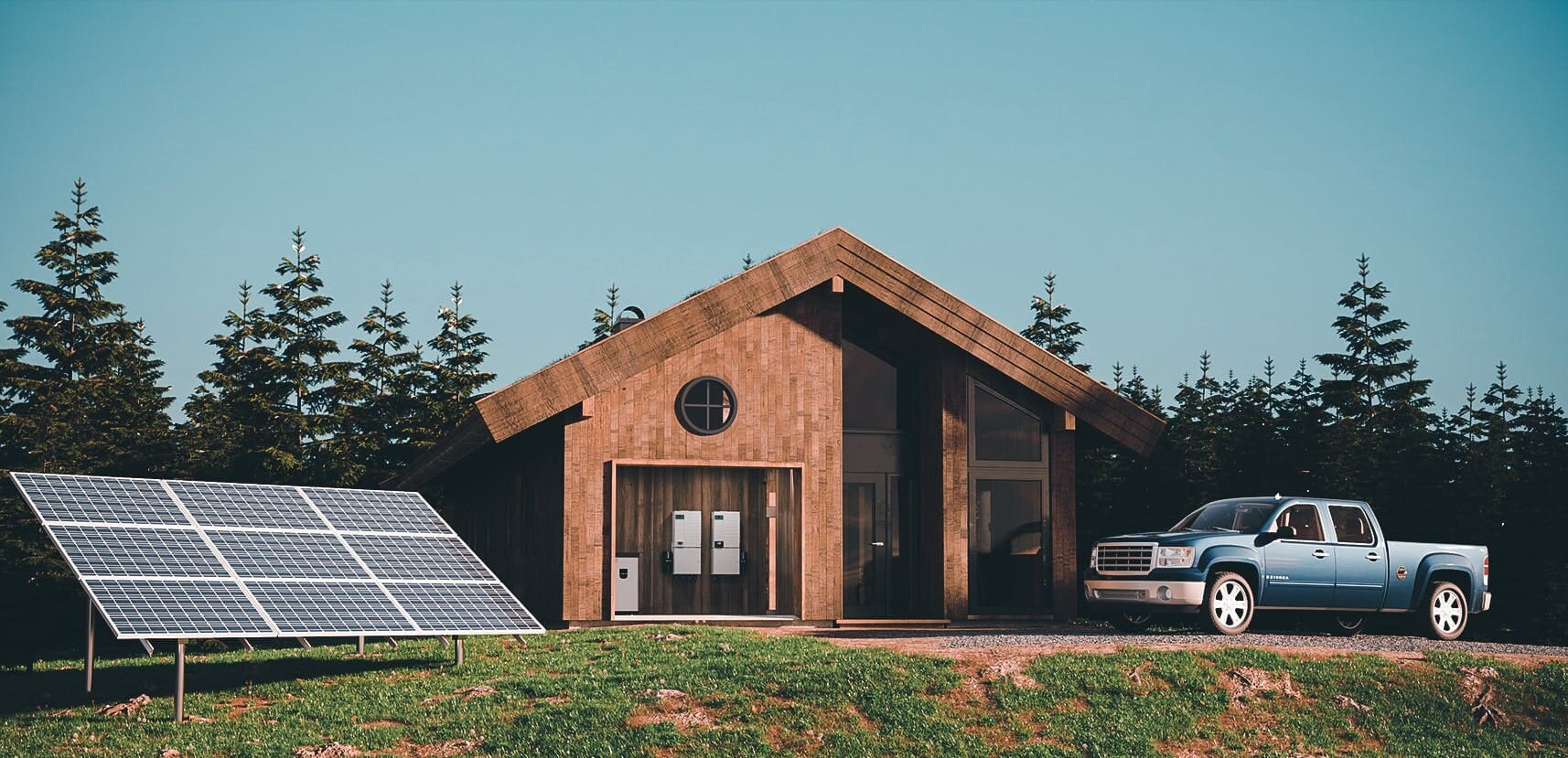 Casa solar fuera de la red