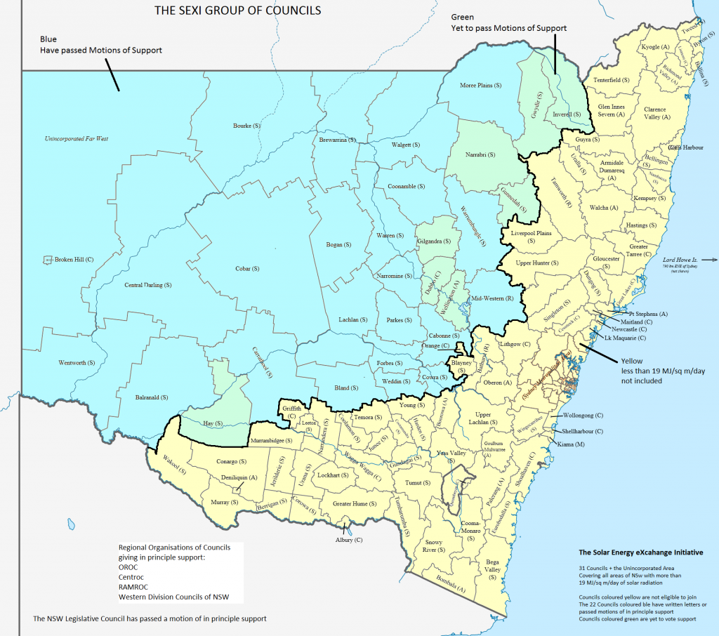 SEXI solar council areas