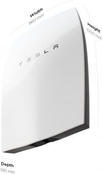 Dimensioner på Tesla Powerwall