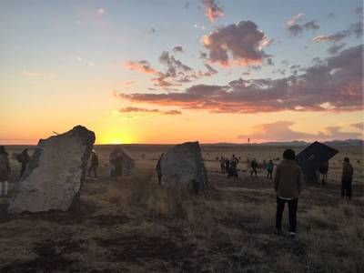 FSP Steinkreis Marfa bei Sonnenuntergang