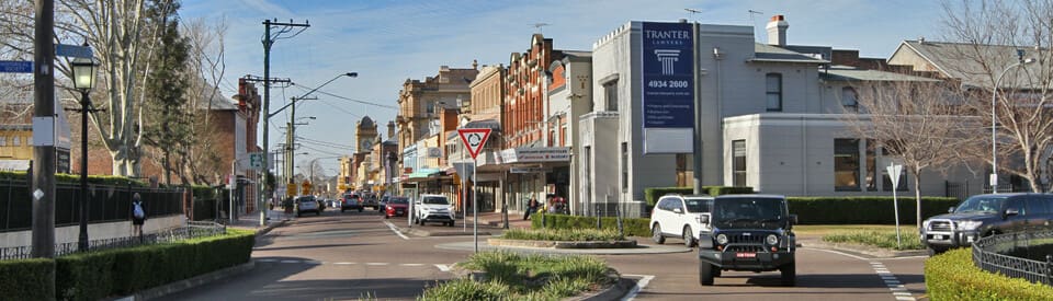 Eintritt ins Stadtzentrum von Maitland