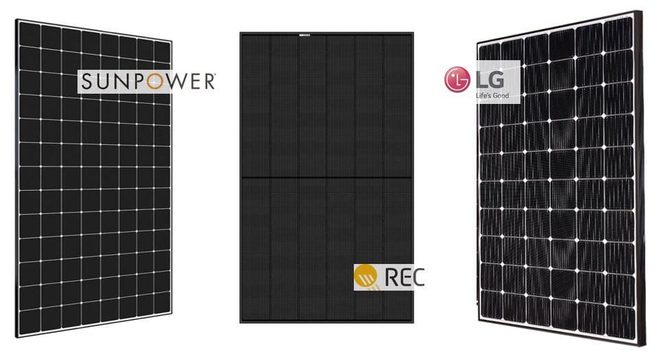 Sunpower-, Rec- und LG-Solarmodule