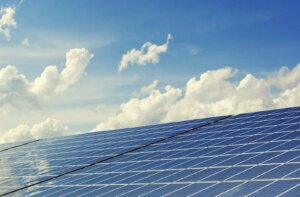 clouds and solar array